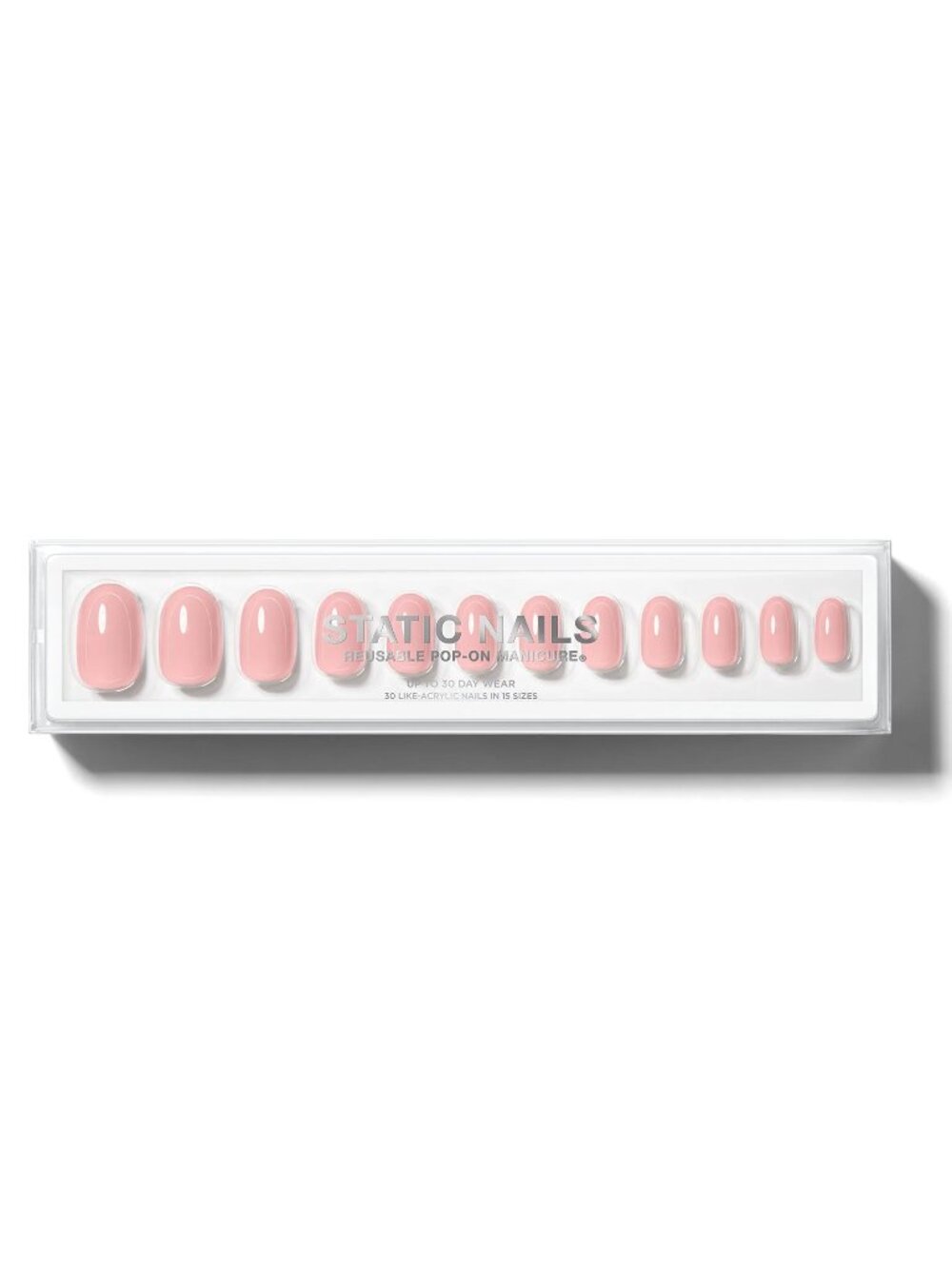 Static Nails Jetsetter Round Reusable Pop-On Manicure Light Pink